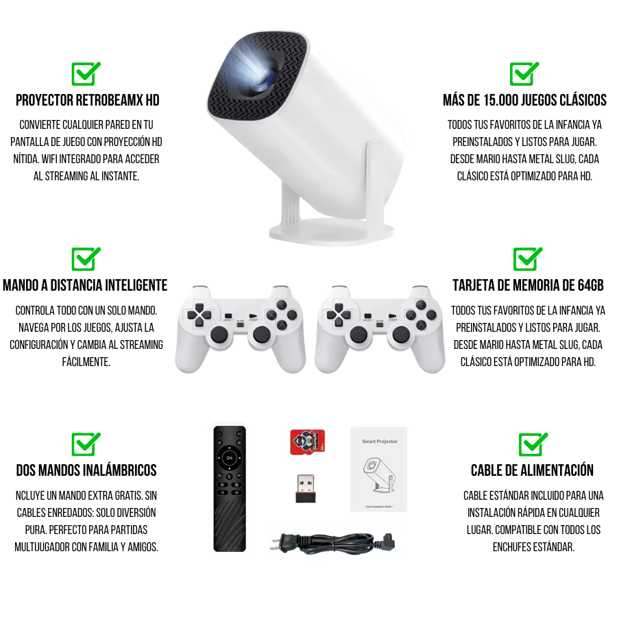 RetroBeamX™ Proyector Consola